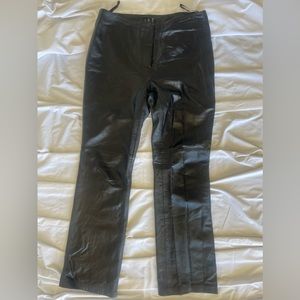 Black leather low cut INC women’s pants